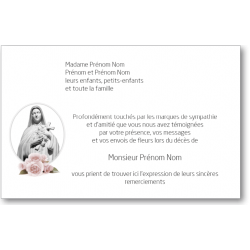 Cartes remerciements de condoléances personnalisables signe religieux