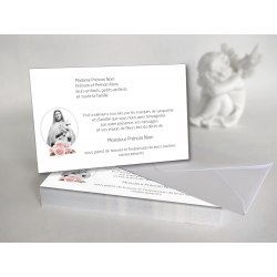 Cartes remerciements de condoléances personnalisables signe religieux