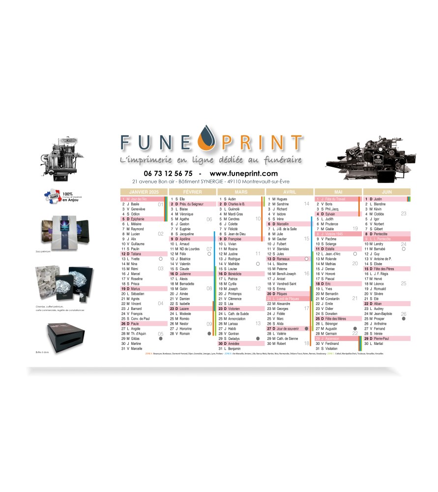 Calendrier souple A4 2018 Calendrier souple A4 2018