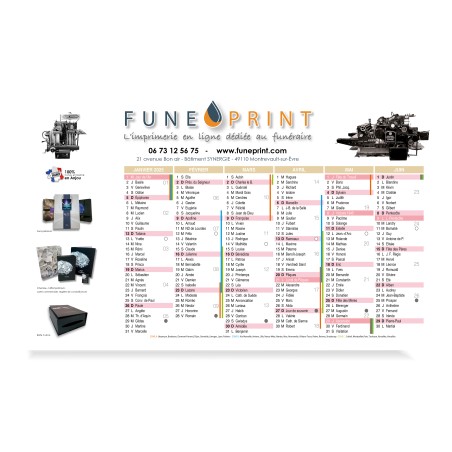 Calendrier souple A4 2018
