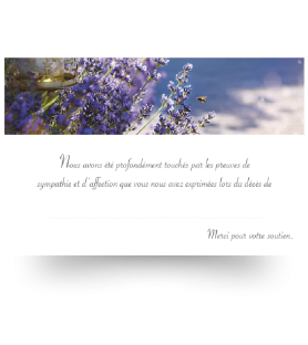 Carte de remerciements de condoléances préremplies