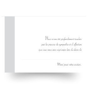 Carte de remerciements de condoléances préremplies