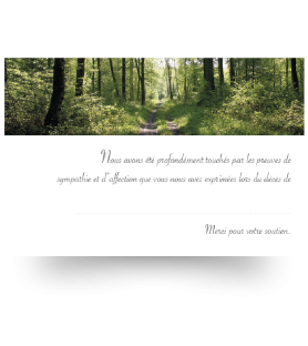 Carte de remerciements de condoléances préremplies
