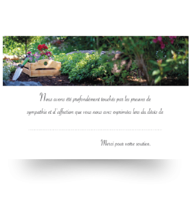 Carte de remerciements de condoléances préremplies