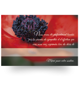 Carte de remerciements de condoléances préremplies