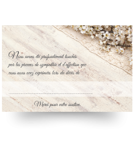 Cartes remerciements de condoléances personnalisables