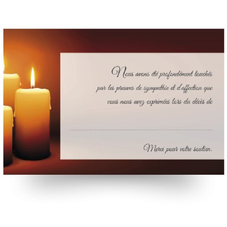 Cartes remerciements de condoléances personnalisables