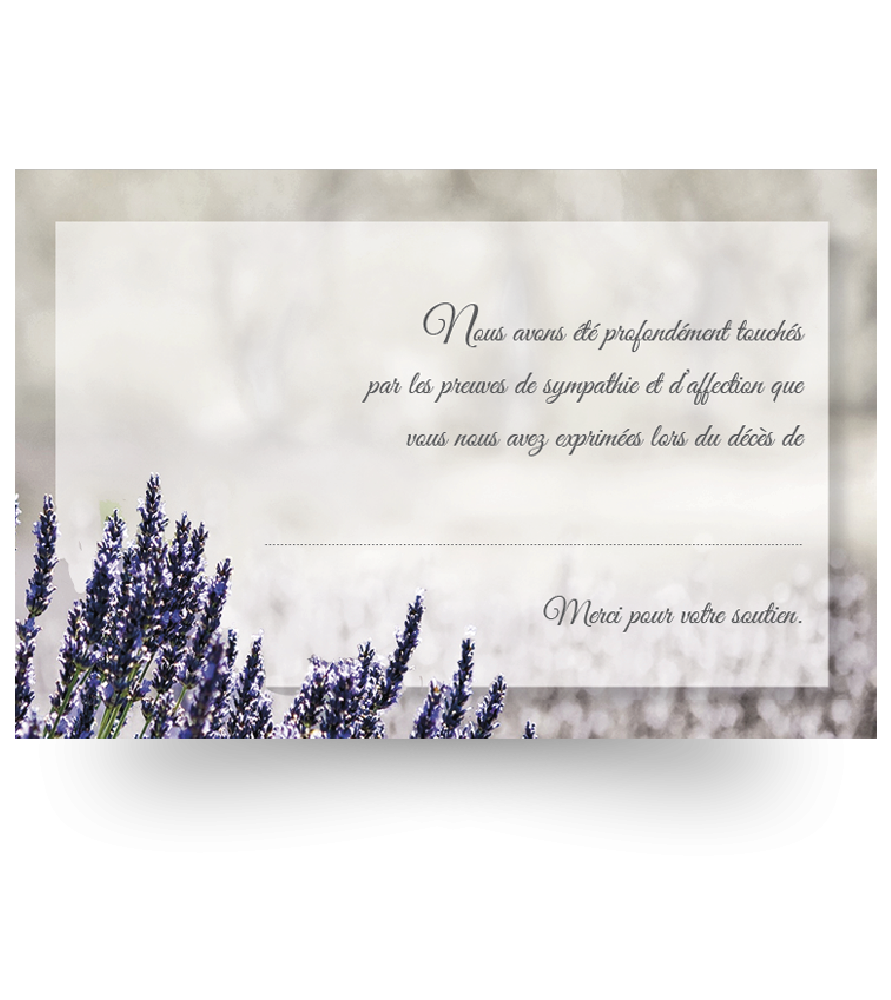 Cartes de remerciements de condoléances personnalisables Cartes de remerciements de condoléances personnalisables