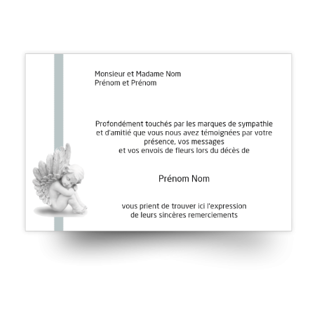 Cartes de remerciements de condoléances personnalisables pour enfant