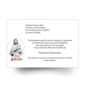 Cartes remerciements de condoléances personnalisables signe religieux