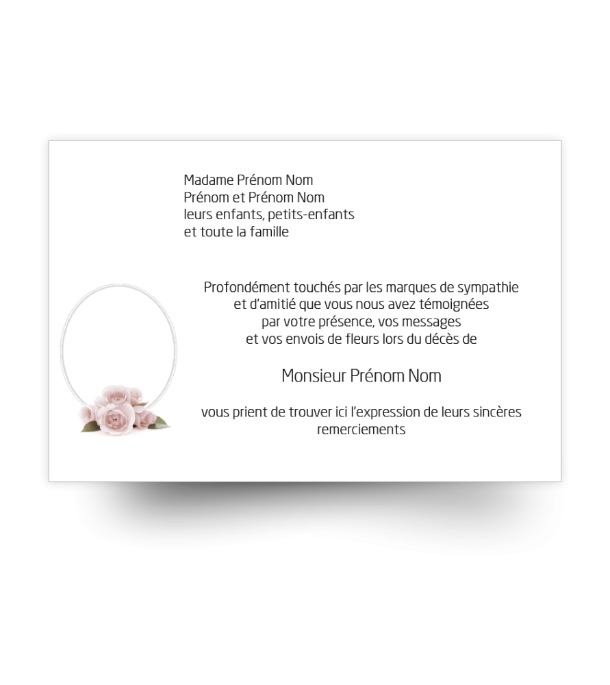 Cartes remerciements de condoléances personnalisables signe religieux