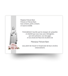 Cartes remerciements de condoléances personnalisables signe religieux