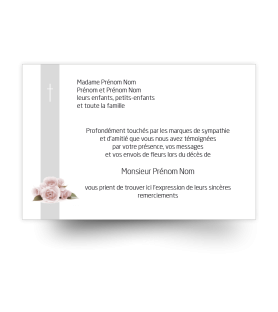 Cartes remerciements de condoléances personnalisables signe religieux