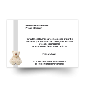 Cartes de remerciements de condoléances personnalisables