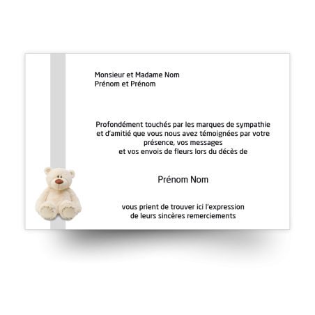 Cartes de remerciements de condoléances personnalisables
