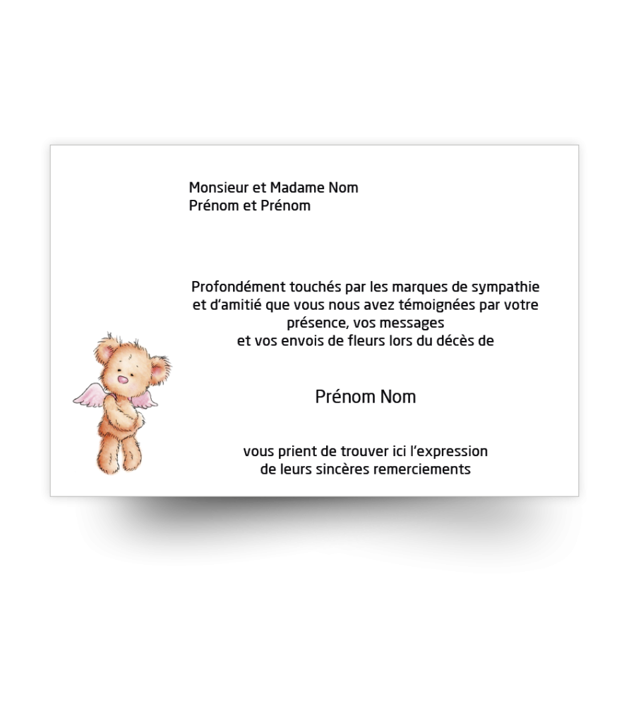 Cartes de remerciements de condoléances personnalisables Cartes de remerciements de condoléances personnalisables