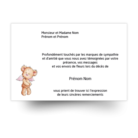Cartes de remerciements de condoléances personnalisables