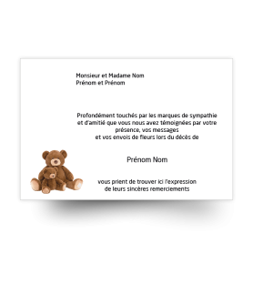 Cartes de remerciements de condoléances personnalisables