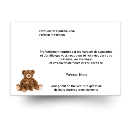 Cartes de remerciements de condoléances personnalisables