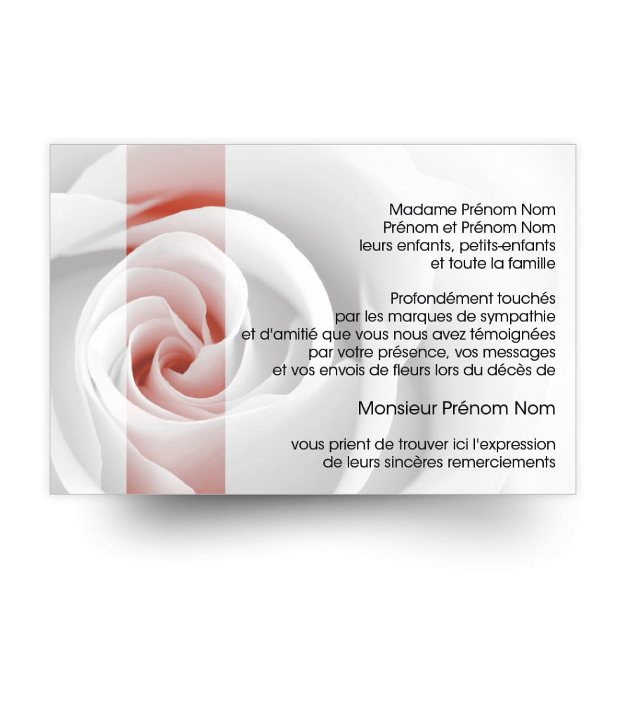 Cartes de remerciements de condoléances personnalisables