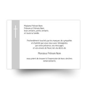 Cartes remerciements de condoléances personnalisables signe religieux