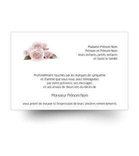 Cartes de remerciements de condoléances personnalisables