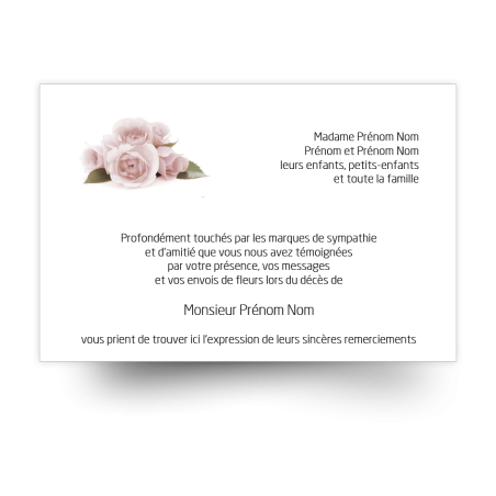 Cartes de remerciements de condoléances personnalisables