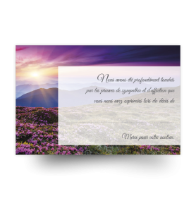 Carte de remerciements de condoléances préremplies