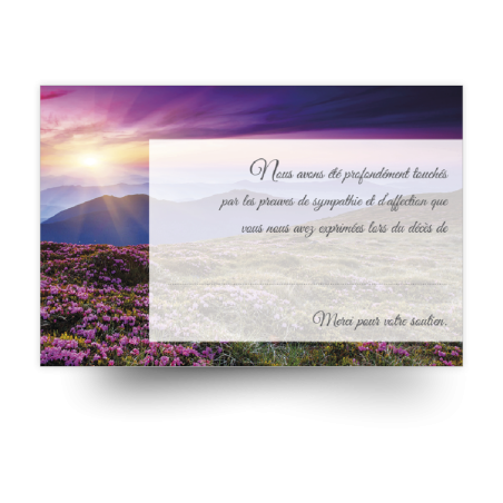 Carte de remerciements de condoléances préremplies