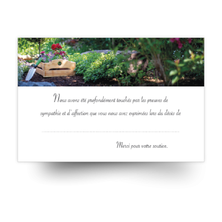 Carte de remerciements de condoléances préremplies