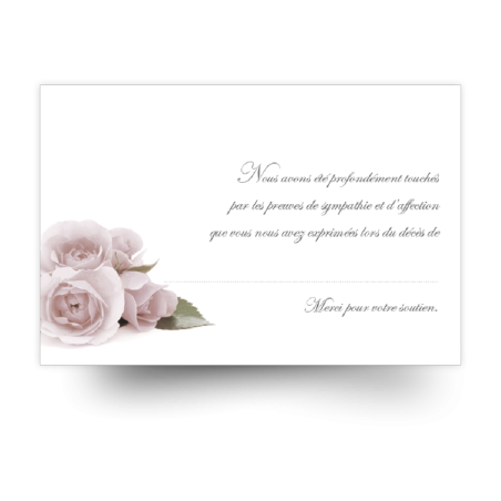 Carte de remerciements de condoléances préremplies
