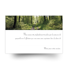 Carte de remerciements de condoléances préremplies