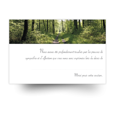 Carte de remerciements de condoléances préremplies