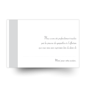 Carte de remerciements de condoléances préremplies