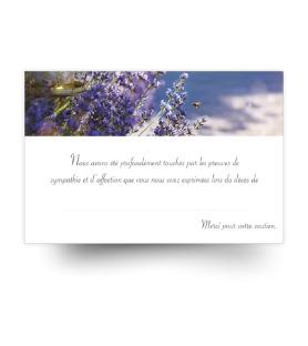 Carte de remerciements de condoléances préremplies