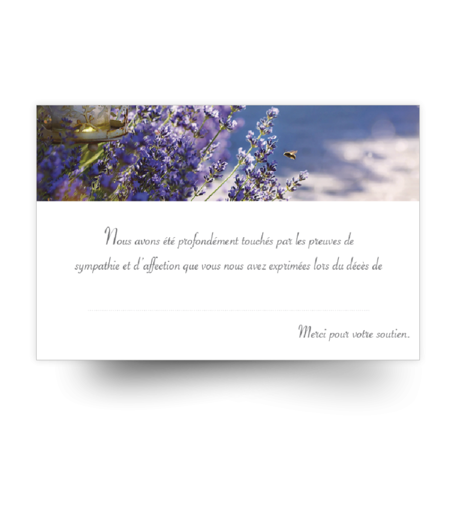 Carte de remerciements de condoléances préremplies