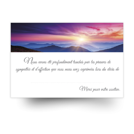 Carte de remerciements de condoléances préremplies