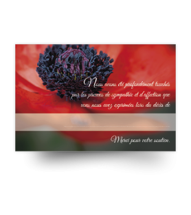 Carte de remerciements de condoléances préremplies