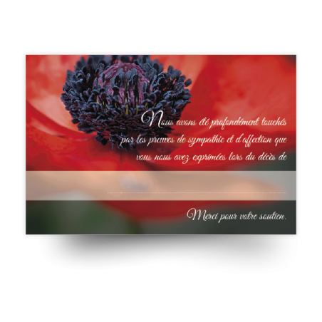 Carte de remerciements de condoléances préremplies