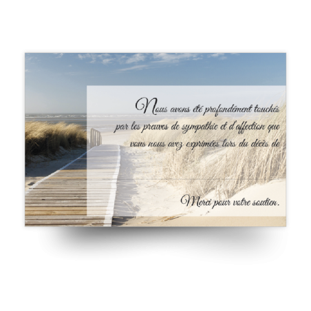 Carte de remerciements de condoléances préremplies