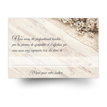 Carte de remerciements de condoléances préremplies