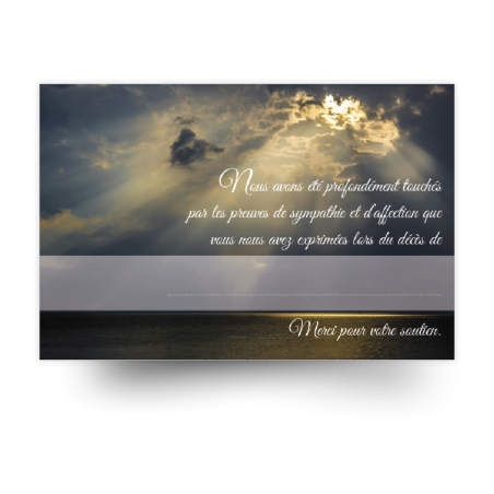 Carte de remerciements de condoléances préremplies