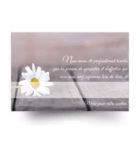 Carte de remerciements de condoléances préremplies