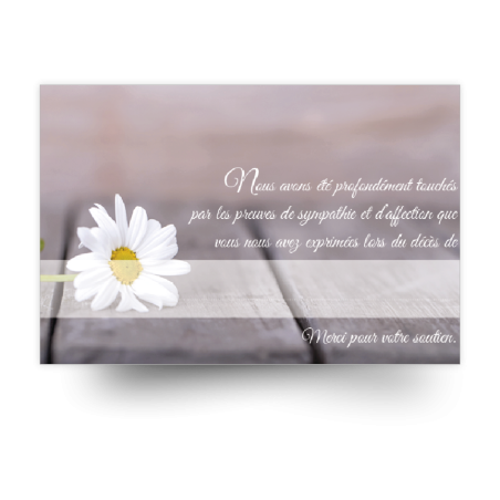 Carte de remerciements de condoléances préremplies