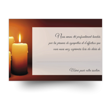 Carte de remerciements de condoléances préremplies