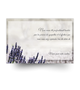 Carte de remerciements de condoléances préremplies
