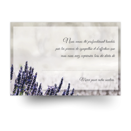 Carte de remerciements de condoléances préremplies